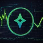 A dynamic digital illustration of the XRP cryptocurrency logo with upward-trending green arrows and glowing market data charts in the background, symbolizing a price surge.