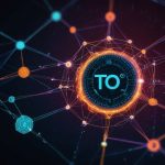 Digital illustration of the Toncoin blockchain network, featuring interconnected nodes and a Telegram logo, symbolizing decentralized transactions and ecosystem integration.