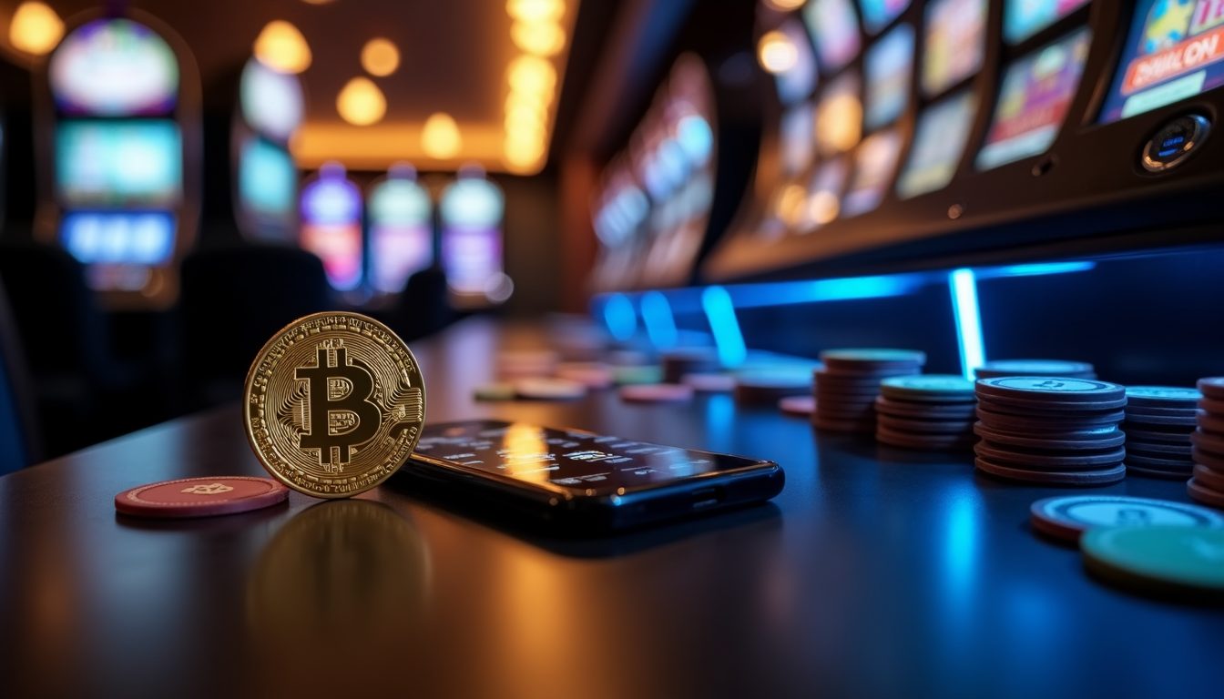 a gambling hall with bitcoin casinos