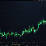 A sleek digital chart illustrating Toncoin’s TON price surge, featuring a bold green upward trend line against a minimalist blockchain-inspired background with subtle blue accents.