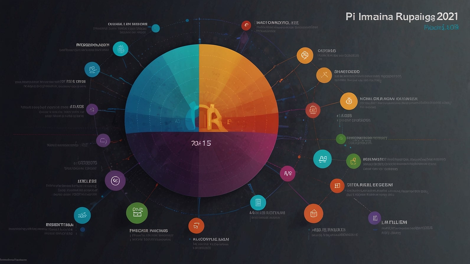 Graph showing the speculative value of 1 Pi Coin in Indian Rupees in 2024 with digital cryptocurrency icons