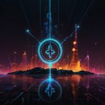 Digital artwork depicting XRP’s financial network, Solana’s high-speed blockchain, and Lightchain AI’s futuristic AI platform, set against a vibrant backdrop of interconnected crypto ecosystems.