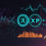 A vibrant digital illustration showing a UK investor navigating a blockchain interface to buy XRP, with icons of GBP, FCA logos, and secure wallets, set against a backdrop of regulatory documents and market charts.