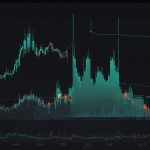 A dynamic line graph showing the recent price surge of Stellar (XLM) cryptocurrency from July 2025, with upward trending green lines against a dark background, including key data points like market cap and volume.