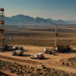 Line graph displaying the Helium One Global (HE1) share price performance on the London Stock Exchange from January 2024 to July 2025, with key events marked.