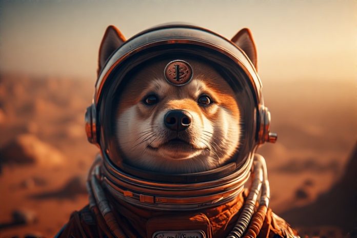 The official Dogelon Mars logo featuring a Shiba Inu dog wearing a space helmet with the ELON token symbol