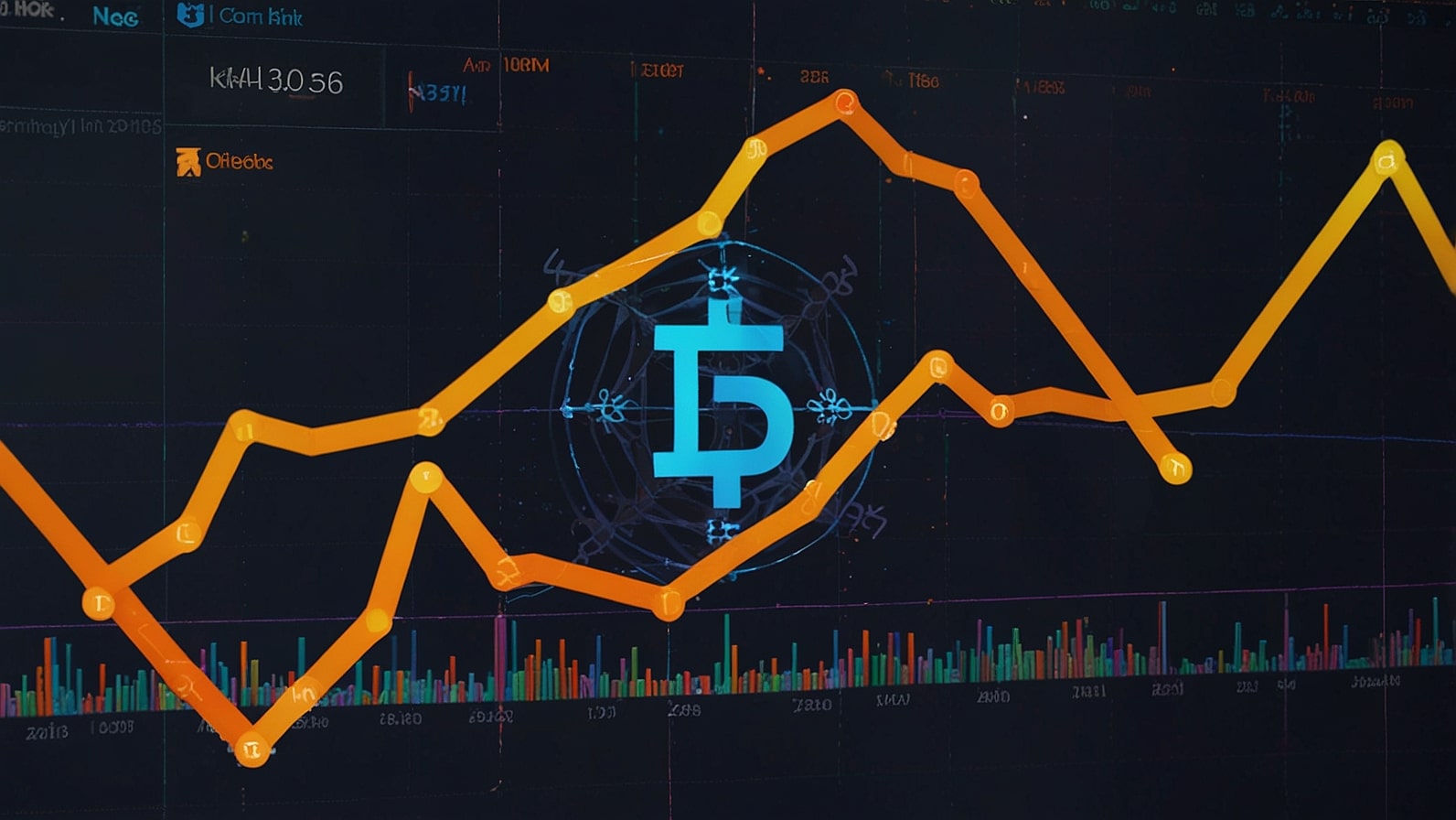 A vibrant digital chart showcasing Chainlink's LINK token price surge to $26.05 on August 17, 2025, with blockchain and financial data imagery in the background.
