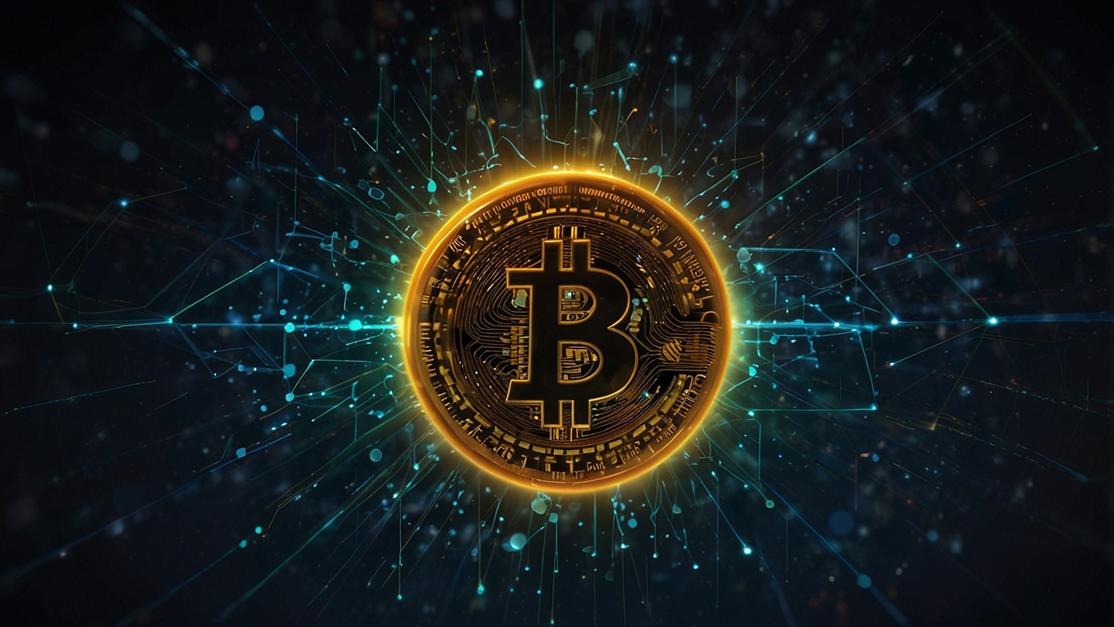 Digital illustration of the Solana (SOL) cryptocurrency logo glowing with a futuristic blockchain network background, symbolizing its 2025 price surge and institutional adoption.