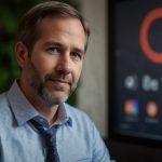 Ripple CEO Brad Garlinghouse displays his XRP-themed tattoo, featuring the XRP logo and July 13, 2023 date, set against a vibrant crypto market backdrop, capturing the buzz on August 29, 2025.