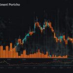 A vibrant stock market chart showing Molten Ventures’ share price climbing, set against a backdrop of futuristic tech icons representing AI and fintech.