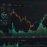 A vibrant digital dashboard from FintechZoom.com displaying real-time cryptocurrency market cap data, with Bitcoin, Ethereum, and XRP charts in the foreground, set against a sleek dark background with glowing green and blue data visualizations.