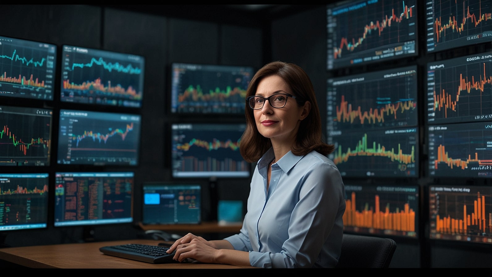 Cathie Wood, CEO of ARK Invest, with a digital stock market background featuring BitMine and Intellia logos, highlighting her latest tech stock investments on August 29, 2025.