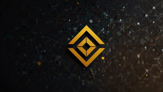 Binance Coin (BNB) logo featuring a yellow geometric diamond pattern with interconnected lines on a transparent background, representing the cryptocurrency's identity within the Binance ecosystem
