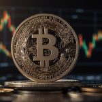 A dynamic digital illustration of XRP’s logo glowing over a financial chart, with a silhouette of Chris Larsen and global payment networks in the background, reflecting the August 2025 market excitement.