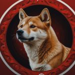 Shiba Inu cryptocurrency logo featuring a stylized Shiba dog on a red and white circular background.