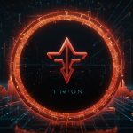 Digital illustration of Tron’s TRX cryptocurrency logo with a rising graph and USDT stablecoin symbols, highlighting Tron’s dominance in stablecoin transactions on September 17, 2025.