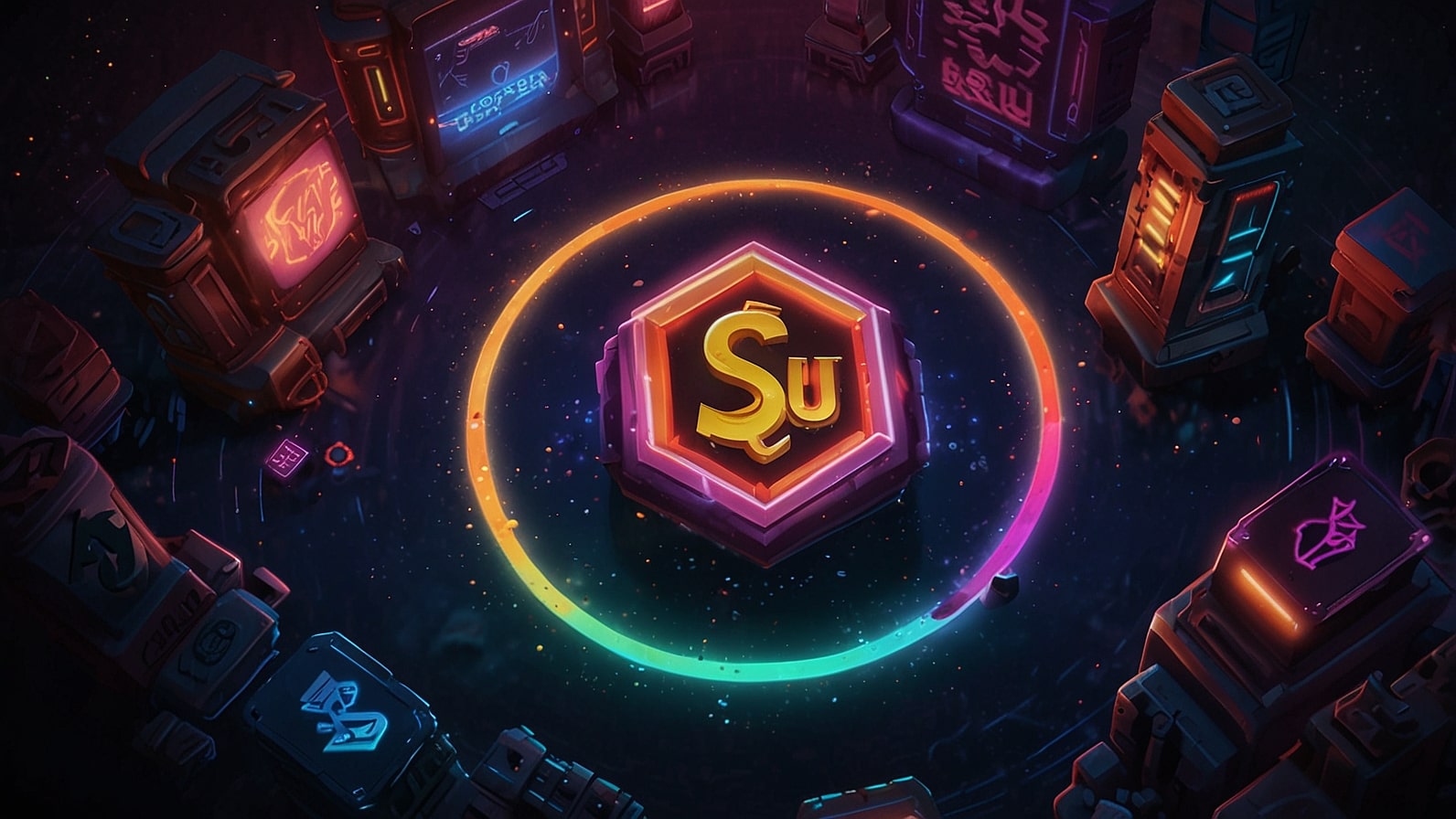Dynamic illustration of the Sui SUI logo with vibrant gaming and DeFi elements, highlighting a $2 billion TVL milestone and token unlock rally.