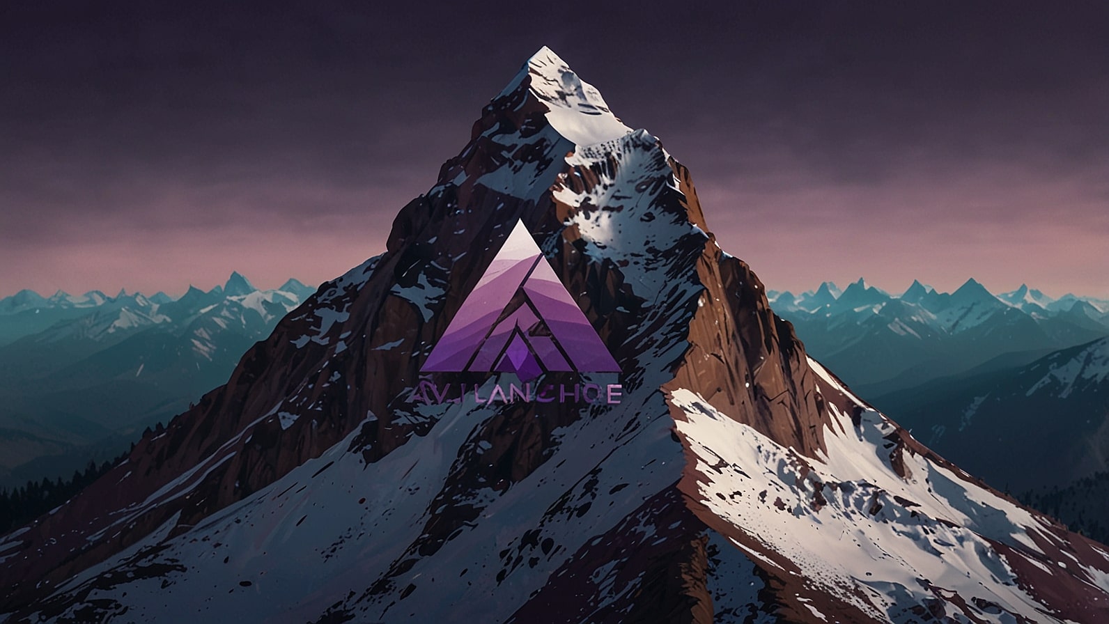 Official Avalanche (AVAX) cryptocurrency logo featuring a stylized purple mountain peak symbolizing speed and scalability in blockchain technology, ideal for crypto news and investment updates.