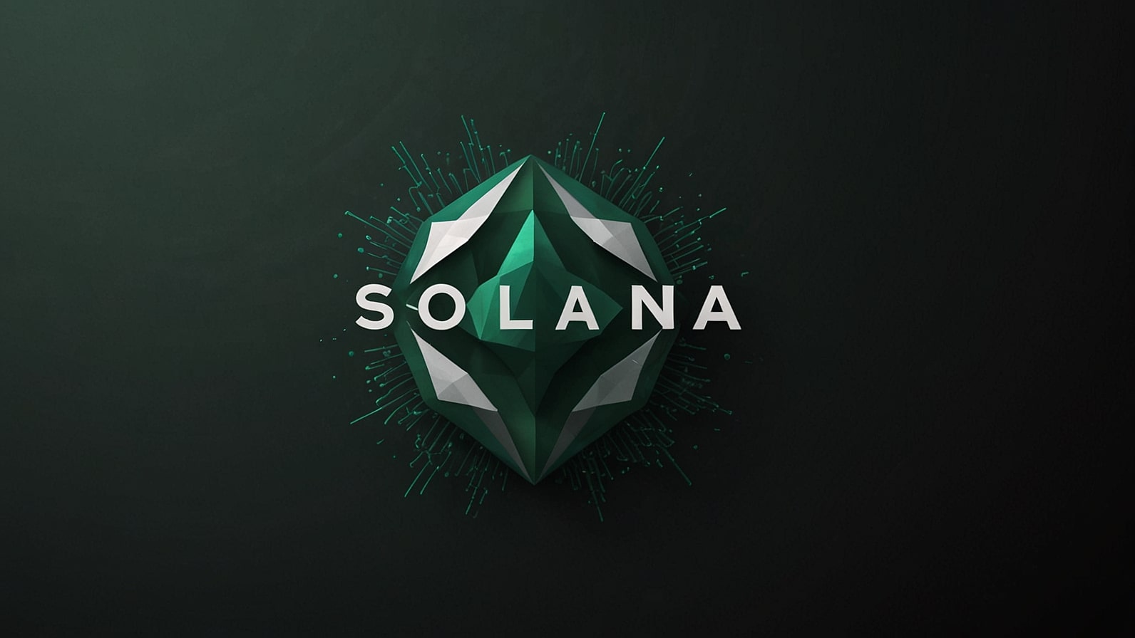 Official Solana cryptocurrency logo featuring a stylized green and white geometric design on a transparent background.