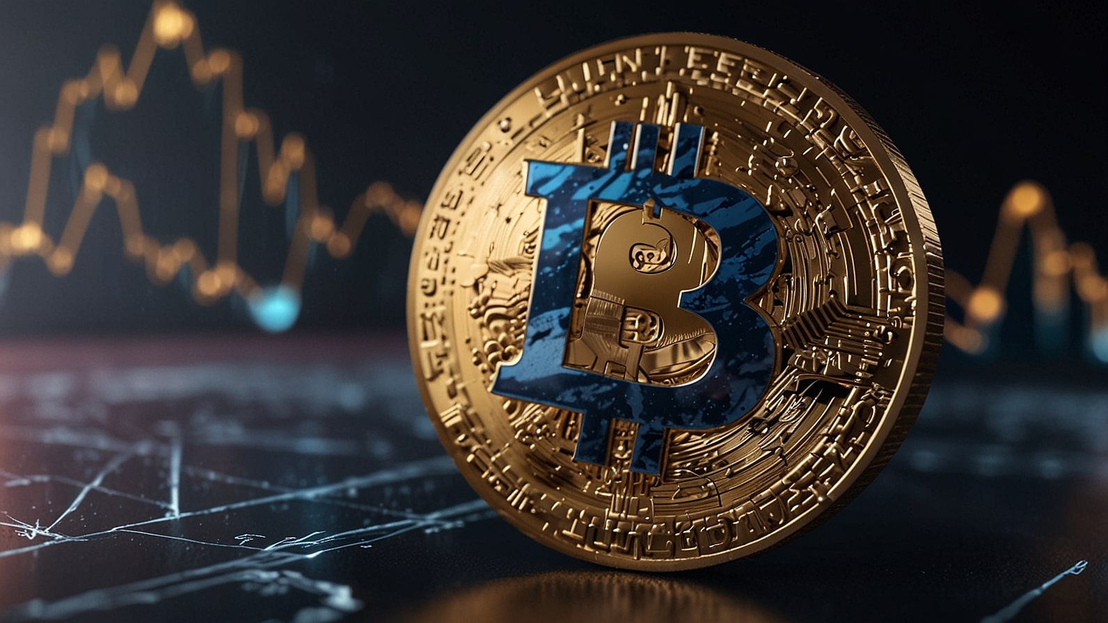 A sleek digital illustration of the USDC logo, glowing with a blue-green hue against a backdrop of Ethereum blockchain patterns and regulatory compliance symbols.