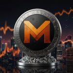 Digital illustration of Monero (XMR) cryptocurrency logo with a rising price chart in the background, symbolizing a 7% surge following a historic 18-block blockchain reorganization on September 15, 2025.