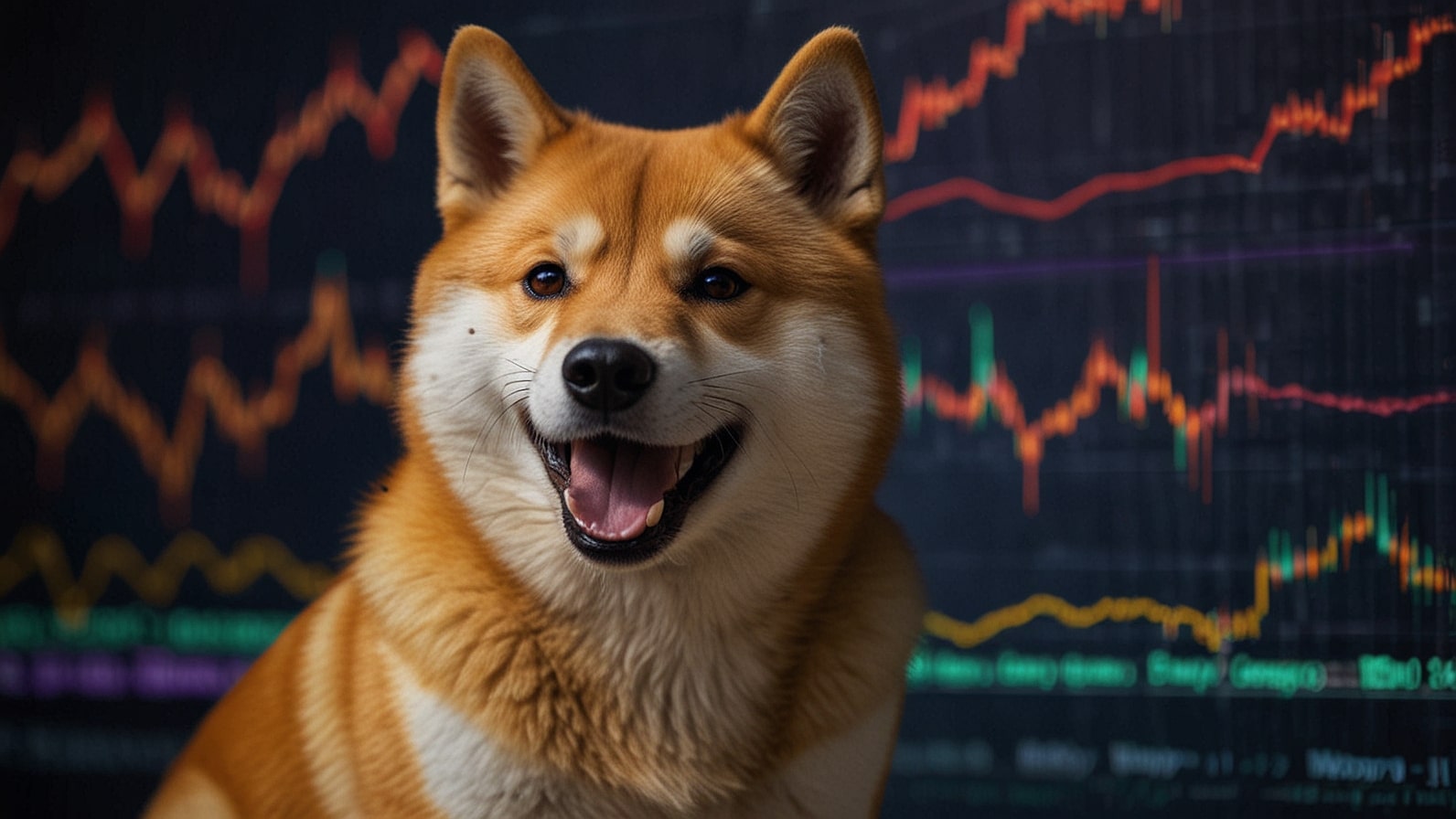 Vibrant Dogecoin logo featuring a Shiba Inu with a playful grin, set against a dynamic backdrop of bullish price charts and blockchain nodes, symbolizing its $32.6 billion market cap and ETF-driven rally on September 29, 2025.