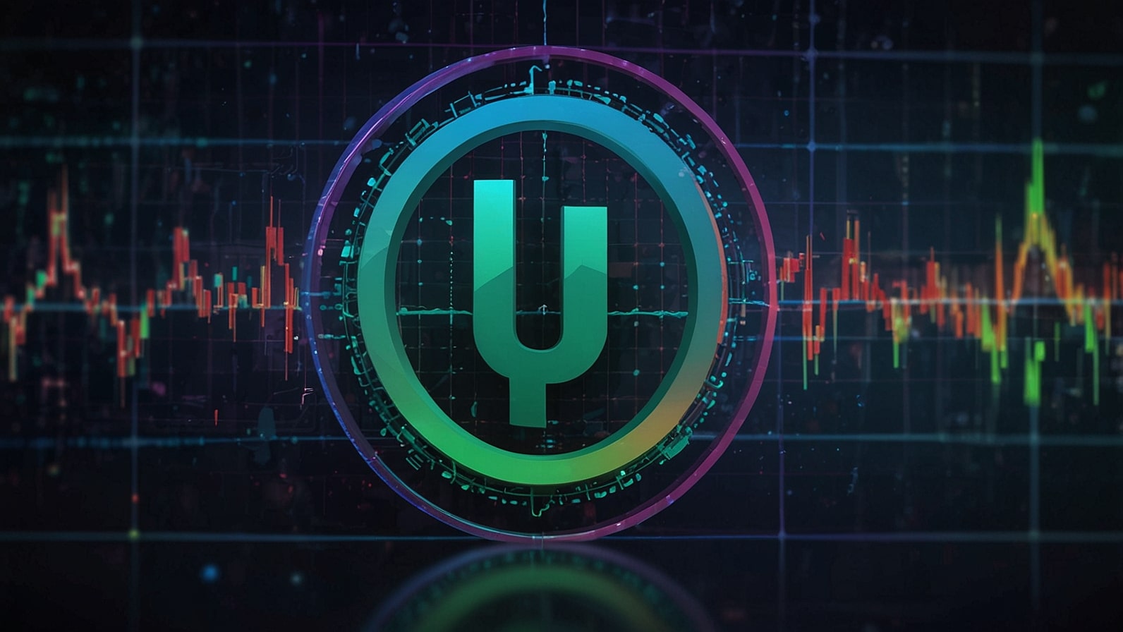 Vibrant USDC logo with a sleek dollar sign encircled by a blue-green gradient, set against a backdrop of blockchain nodes and financial charts, symbolizing its $74 billion market cap milestone and prediction market boom.