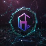 Vibrant digital illustration of the Hedera (HBAR) logo with a rising chart and hashgraph network nodes, highlighting its 3% price increase to $0.22 on September 30, 2025.