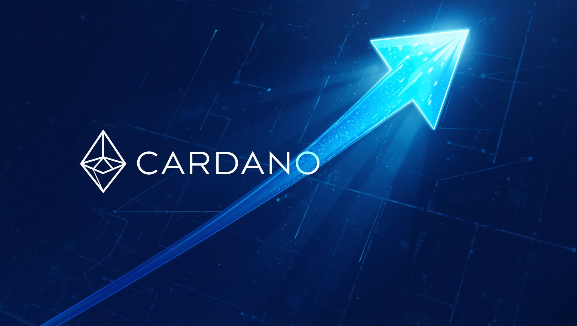 Digital illustration of Cardano (ADA) logo with a rising price chart and blockchain nodes in the background, highlighting crypto market trends on September 11, 2025.