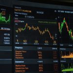 A digital stock market dashboard displaying a sharp decline in Playtech's share price, reflecting investor concerns over allegations of a smear campaign against rival Evolution AB.