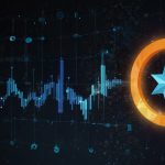 Vibrant Stellar Lumens logo with glowing blue star and financial charts, representing XLM's price rally and institutional adoption.