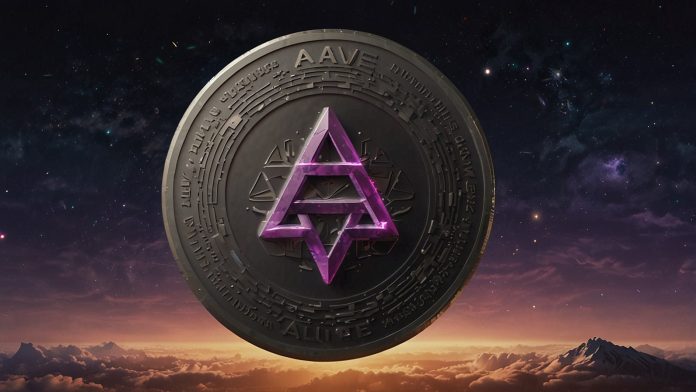 Aave cryptocurrency logo with AAVE token price surging 10% to $230 amid RWA liquidity boost and V4 upgrade in October 2025 DeFi news