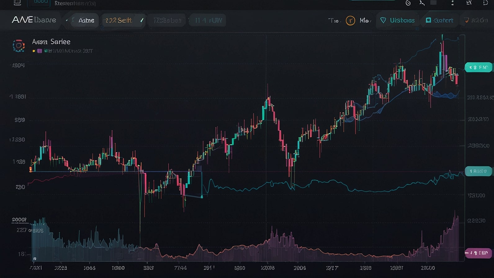 Chart displaying Aave’s AAVE token price soaring 6.2% to $287.39, driven by GHO stablecoin integration with Uniswap and booming DeFi lending demand, with Ethereum blockchain visuals for top crypto news on October 3, 2025.