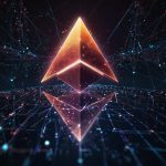 Dynamic digital illustration of a glowing Ethereum logo ascending over a futuristic blockchain network, symbolizing ETH’s surge toward $4,000 and the upcoming Fusaka upgrade.