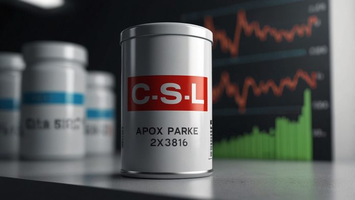 Graph of CSL Ltd (ASX:CSL) stock price rising to AUD 252.80 amid U.S. tariff threats on pharmaceuticals, highlighting dividend yield and pipeline growth in biotech sector – October 2025 market update.