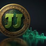 Pi Network cryptocurrency logo with upward green arrow at $0.45 price on October 31, 2025, showing mobile mining app interface and mainnet migration progress