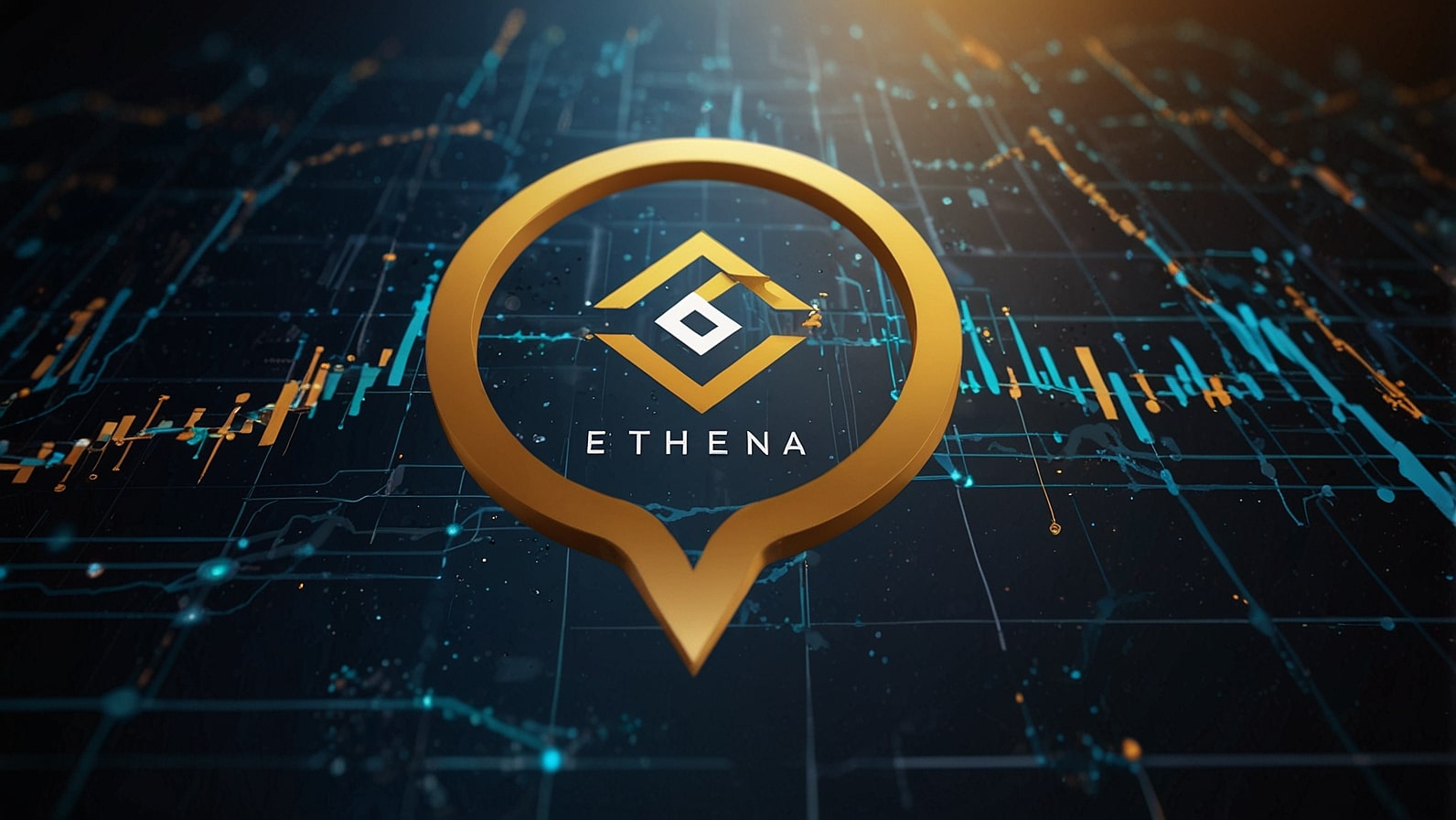 Sleek digital illustration of the Ethena USDe stablecoin logo ascending over a dynamic DeFi network with Binance and engineering icons, symbolizing ENA’s 6.5% rally to $0.48 on October 26, 2025.
