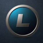 Silver and blue Litecoin logo with a stylized "L" symbol on a transparent background, representing the cryptocurrency's brand.