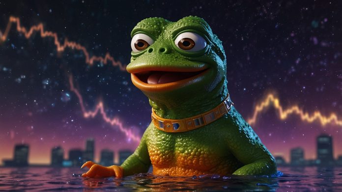 Vibrant chart showcasing Pepe’s PEPE token soaring 12.3% to $0.00002247, driven by Pepe Vault NFT sellout and Ethereum’s Pectra upgrade, with frog-themed visuals for top meme coin news on October 3, 2025.