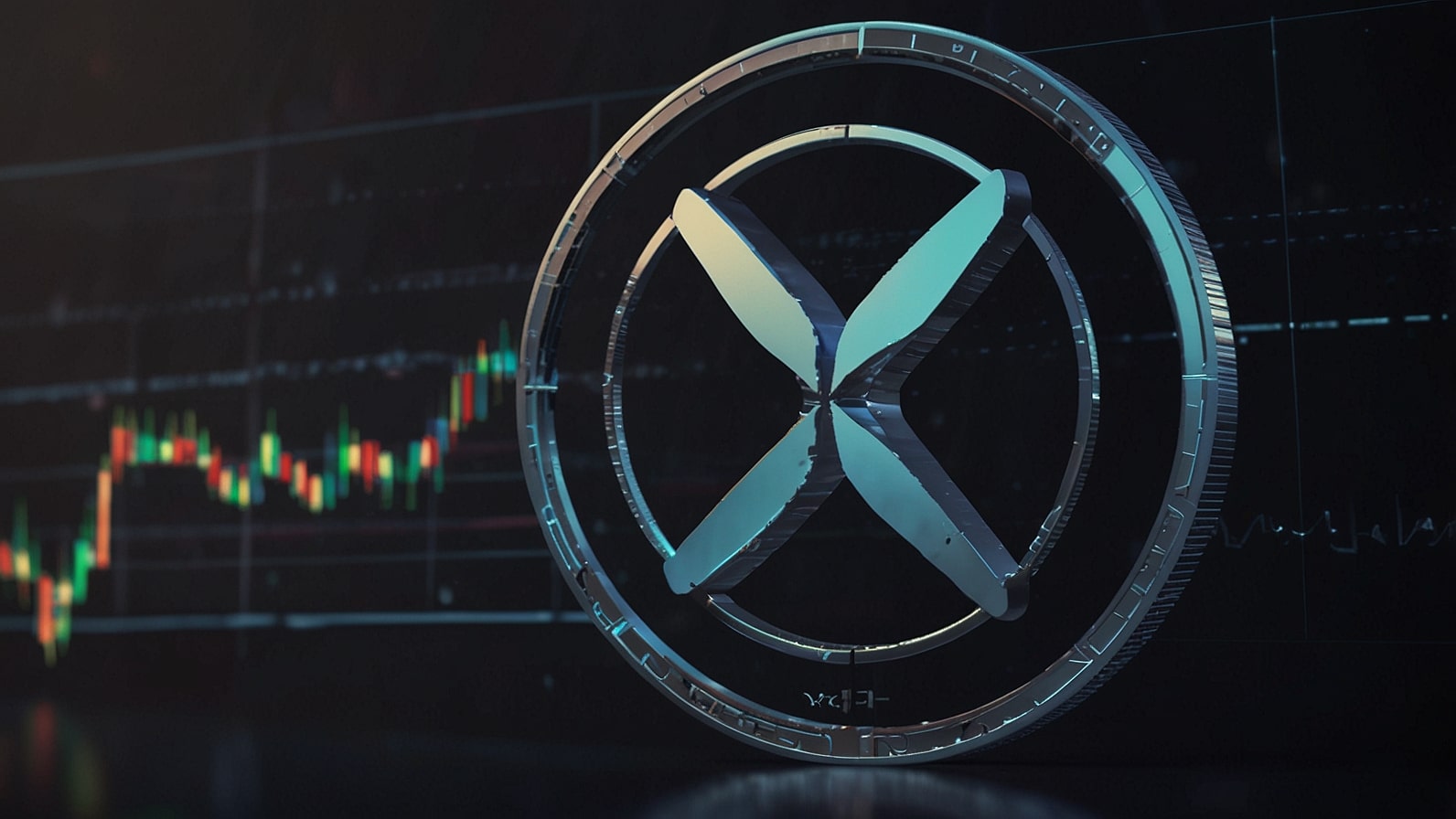 XRP coin logo with price surge indicators, reflecting 1.2% gain to $2.42 and ETF approval optimism in October 2025 crypto news