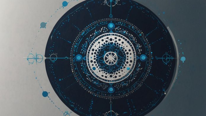 Cardano ADA cryptocurrency logo with interlocking blue hypocycloid circles on white, embodying peer-reviewed blockchain scalability and Ouroboros PoS amid 2025 privacy upgrades