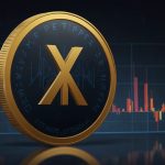 Golden XRP coin logo with XRP NEWS text overlay on blue background with upward chart, illustrating November 2025 crypto updates on ETF debuts, price dips to $2.24, and institutional accumulation in Ripple network.