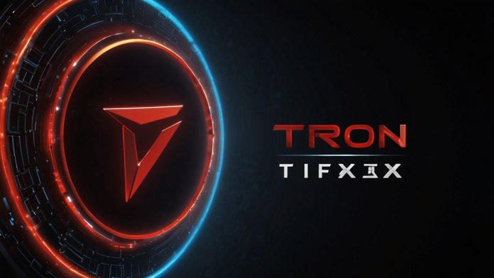 Tron TRX logo: Bold red circular emblem with white TRON text, symbolizing fast, low-cost DeFi and USDT dominance.