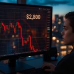 Ethereum price plunges to $2,800 on November 21 2025 as massive red candlestick chart shows 7.4% daily drop and $500 billion wiped from crypto market ahead of Fusaka upgrade