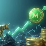 Mantle (MNT) cryptocurrency token soaring past $1.11 with glowing green charts, tokenized stock icons, and institutional vault symbols in background amid crypto bull run.