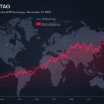 Chart depicting Bittensor TAO token's 9.5% price rebound to $306 in November 2025 following SIX Swiss Exchange ETP debut