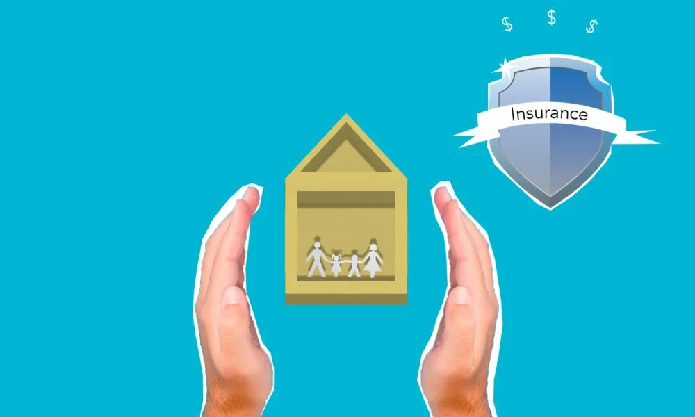 Illustration showing common insurance myths being debunked with fact-checking symbols