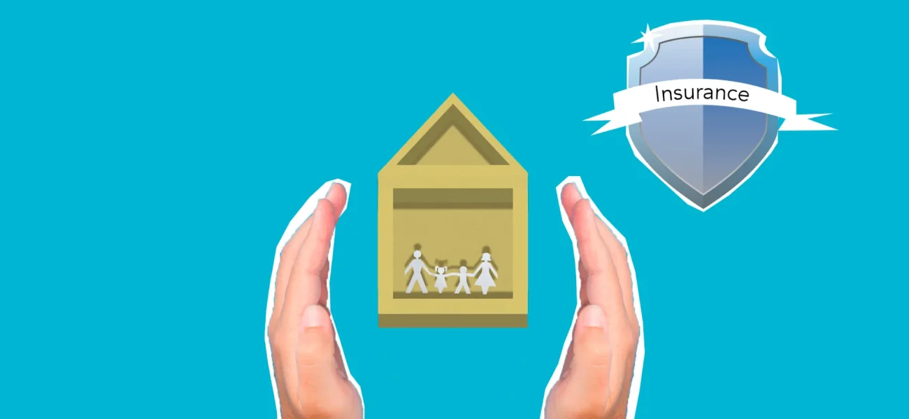 Illustration showing common insurance myths being debunked with fact-checking symbols
