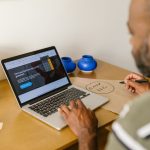 Small business owner reviewing finances