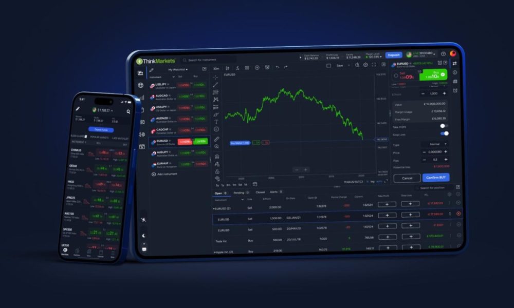 ThinkMarkets trading platform on tablet and phone